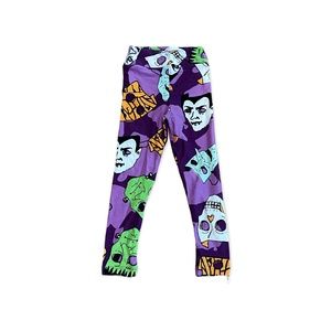 S/M Kids LuLaARoe HALLOWEEN Leggings NEW Dracula Mummy Witch Mask 2-6